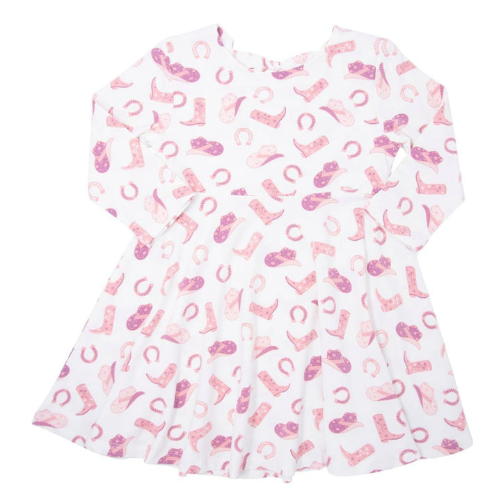 Twirly Bow Dress - Cowgirl Boots - Dresses