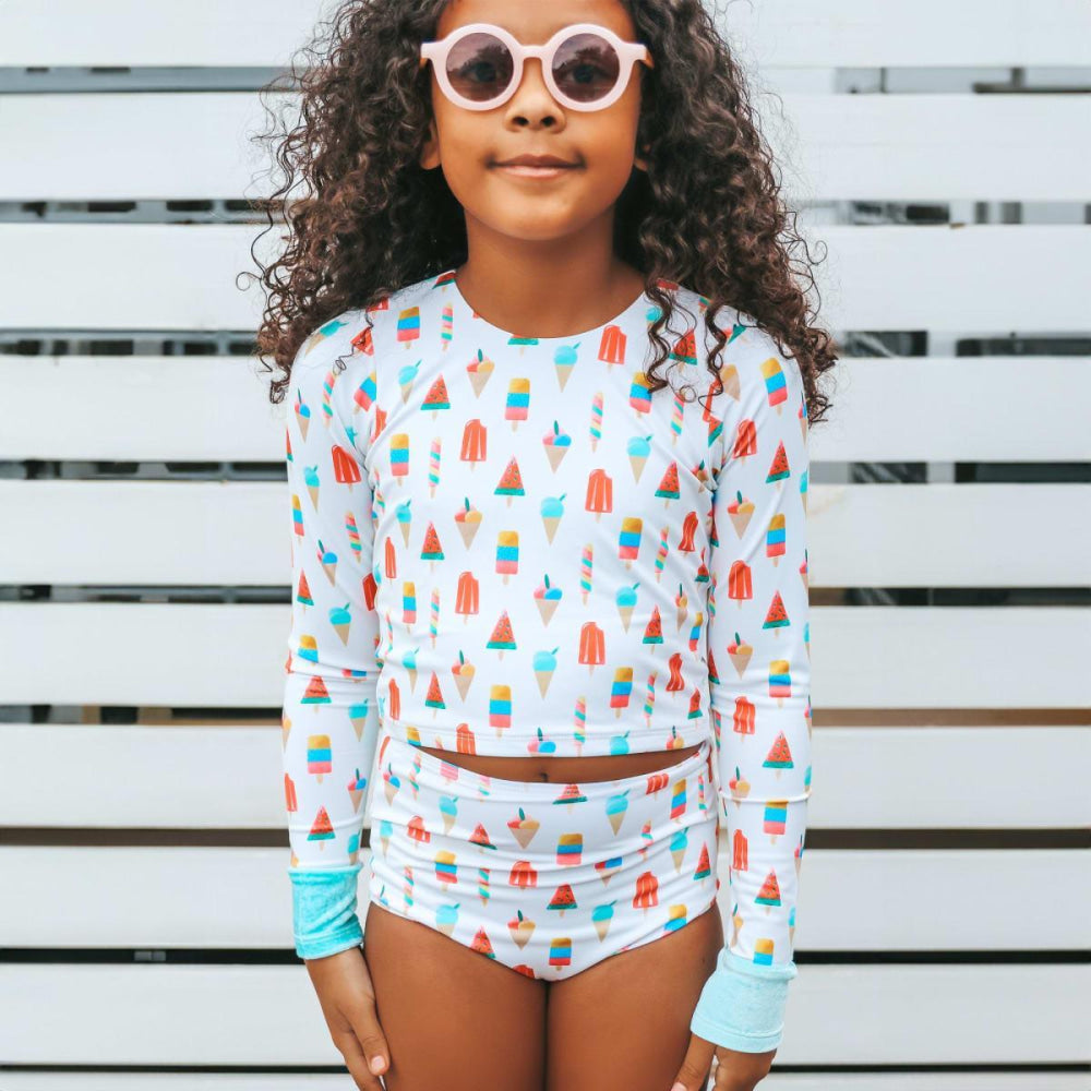 Two Piece Long Sleeve - Coney Island Popsicle - Two Piece Swim