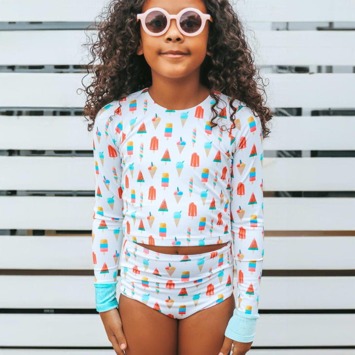 Two Piece Long Sleeve - Coney Island Popsicle - Two Piece Swim