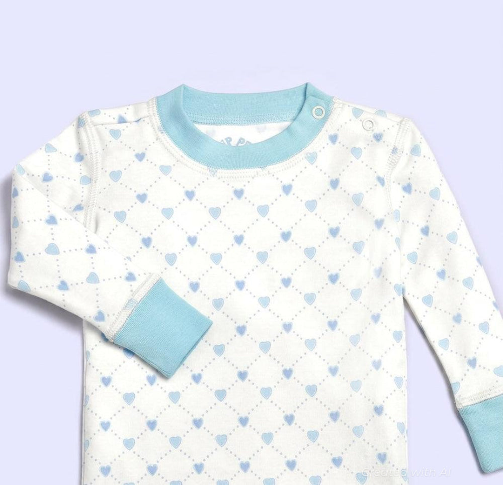 Two-Piece PJs - Blue Hearts - Pajamas