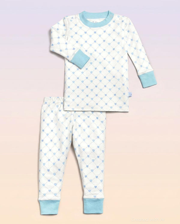 Two-Piece PJs - Blue Hearts - Pajamas