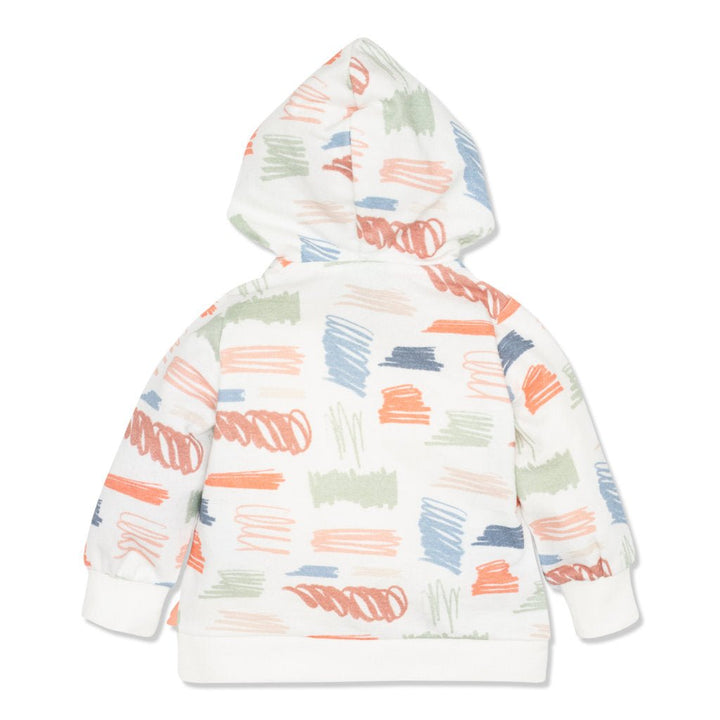 Scribble Baby Zip-Up Hoodie - Natural/scribble