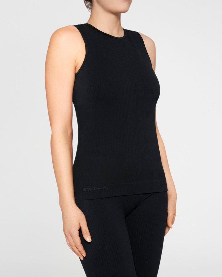 Tyra Top Rib Top - Black - Tank Top