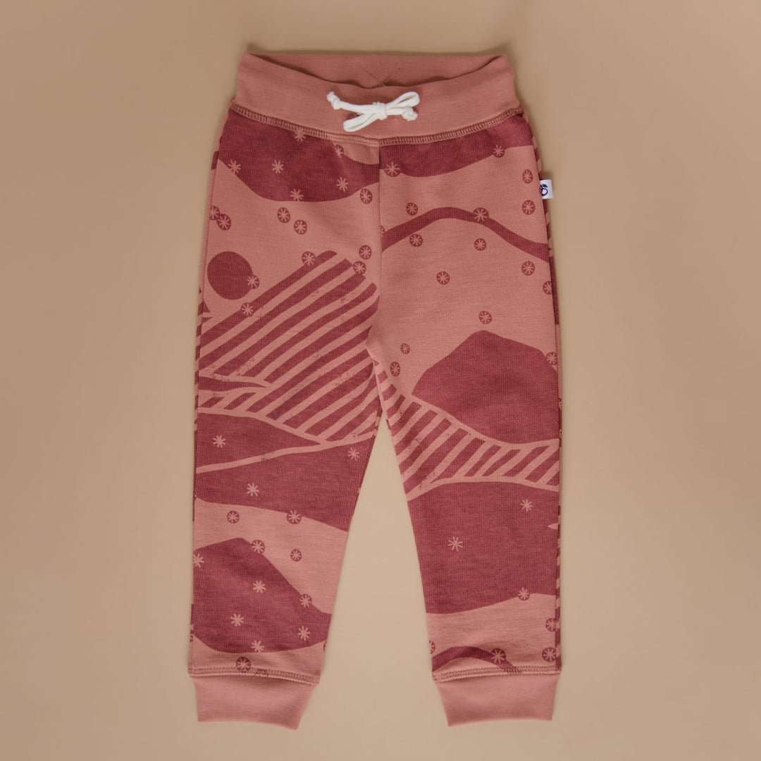 Organic Pima Cotton Sweatpants Snowy Andes - Red