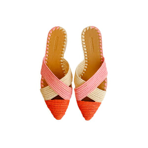 Venus Raffia Mule Rose