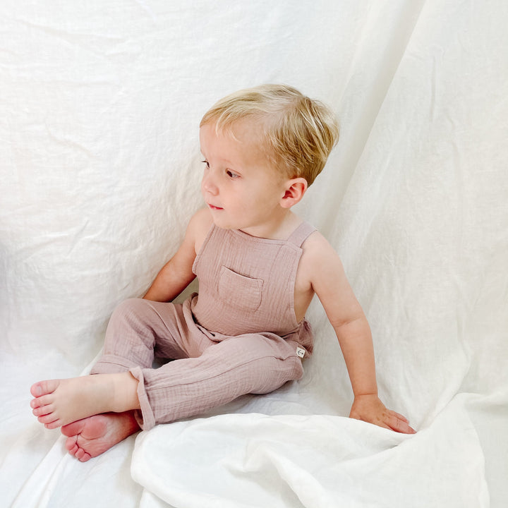 Cross Back Overall - Blush