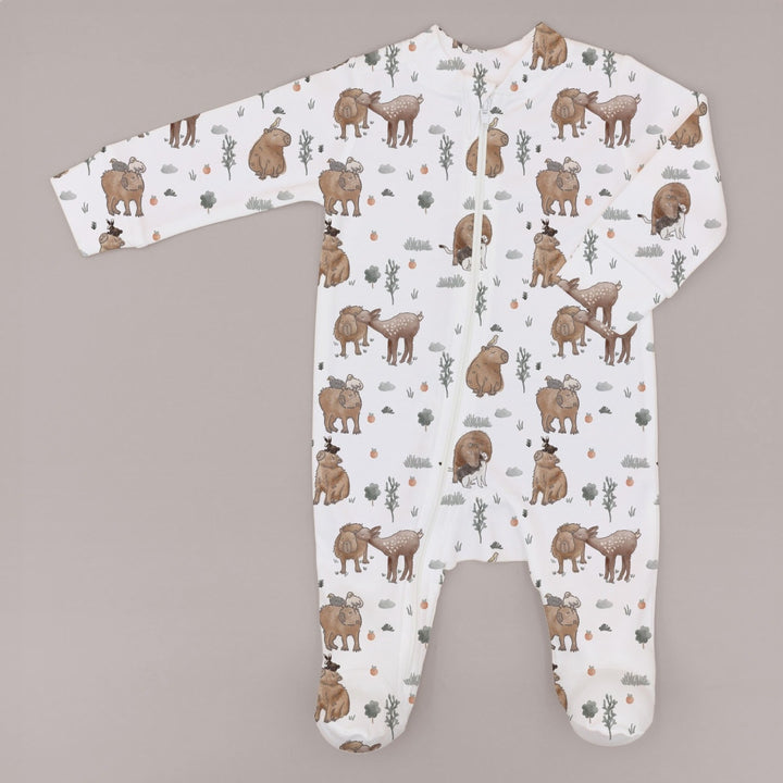 Zipper Footie - Capybara