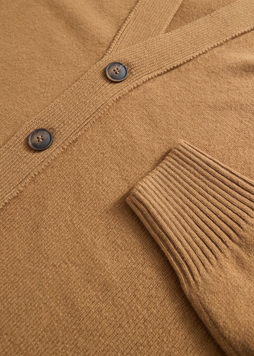 Camel Wool Buttonup Cardigan - Camel