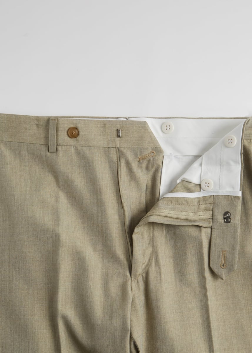 Silk Plain Front Dress Trouser - Sage