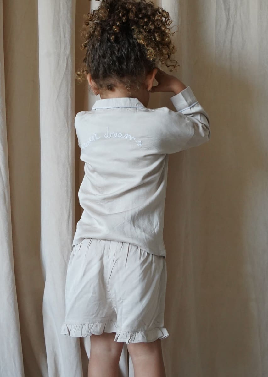 Pajamas Sateen Ruffle Shorts - Fawn