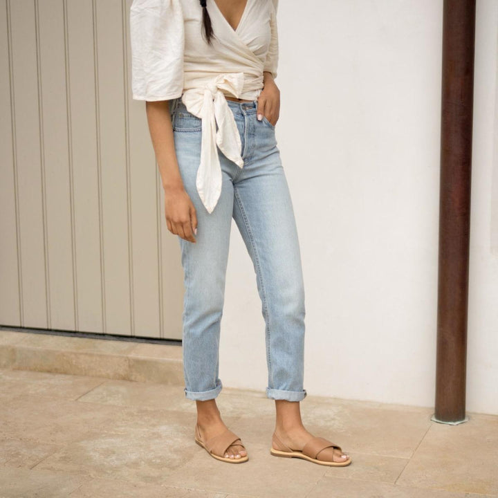 All-Day Cross Strap Sandal - Almond