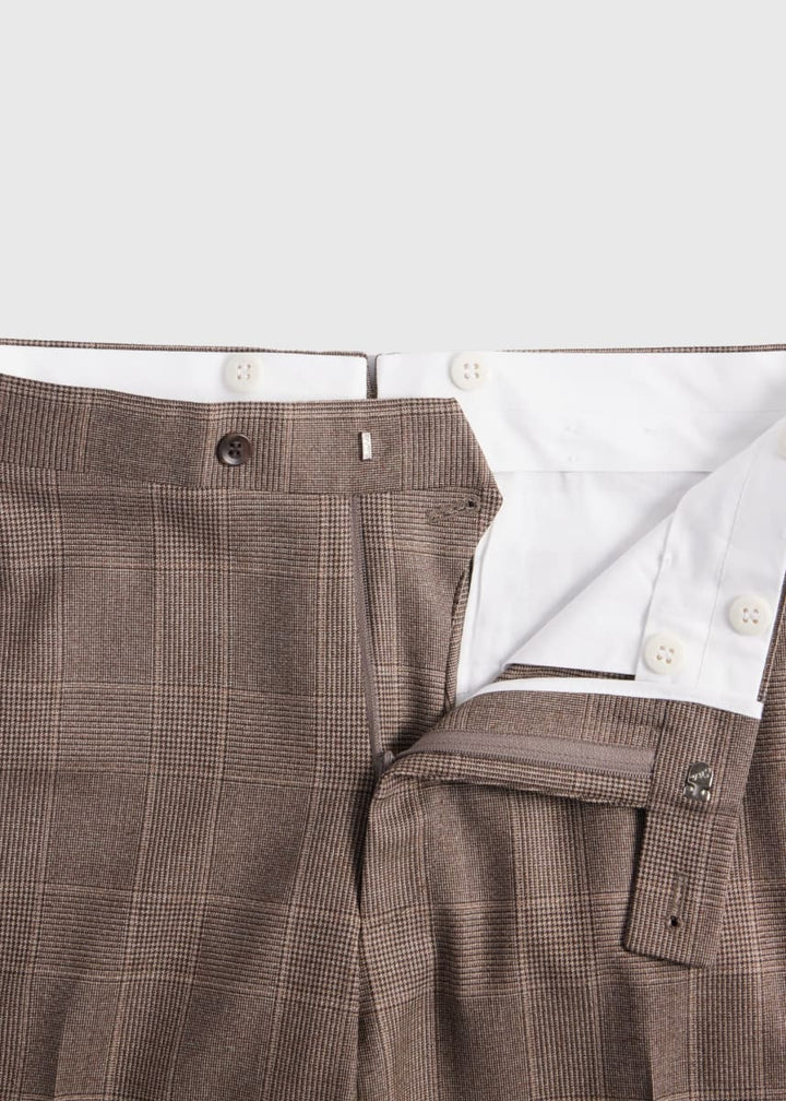 Super 120s Wool Plaid Colman Suit - Solid