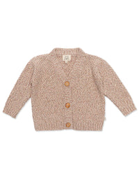 Knit Cardigan with Magnetic Opening - Soft Rose Marble