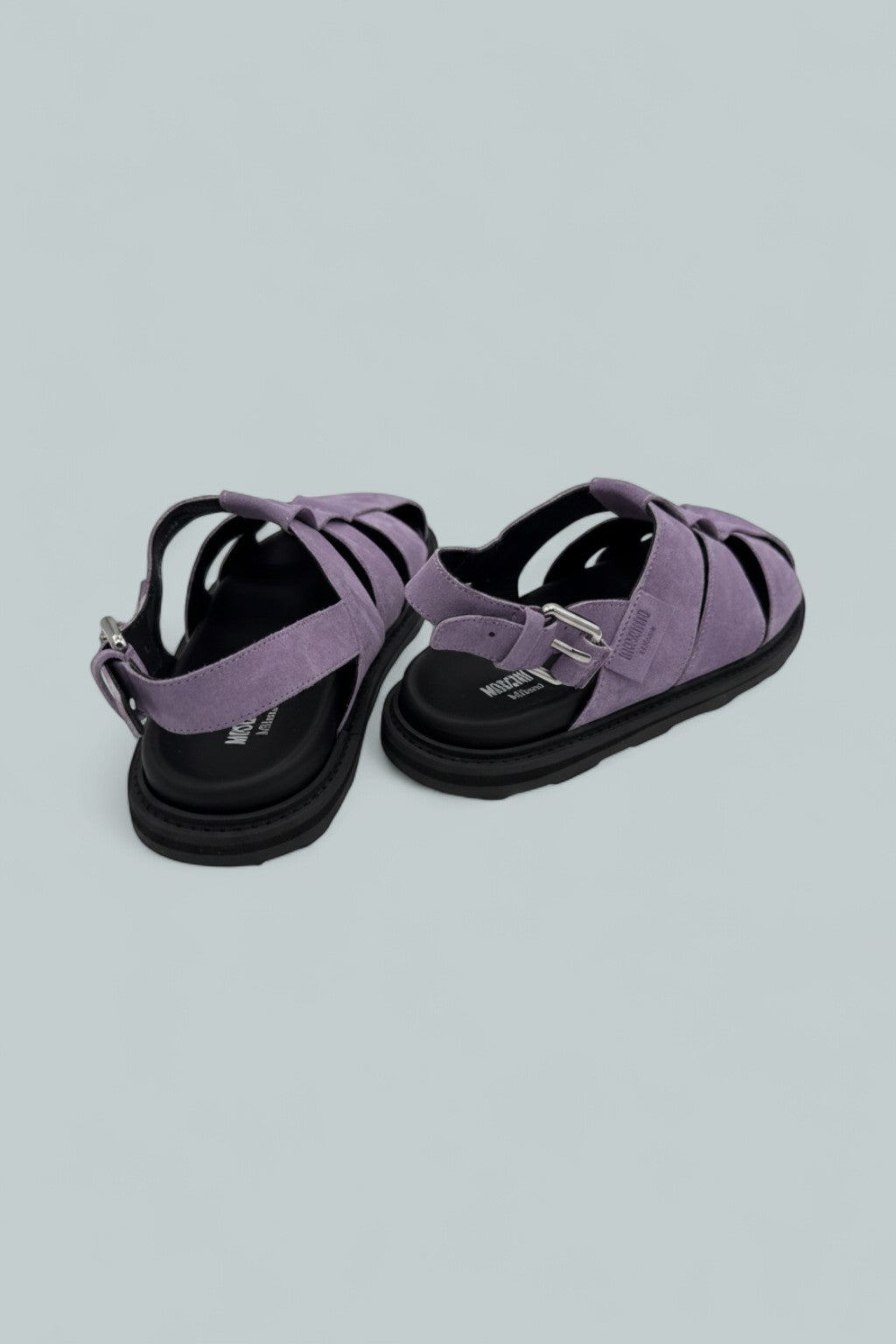 Suede Flat Sandals - Lilac