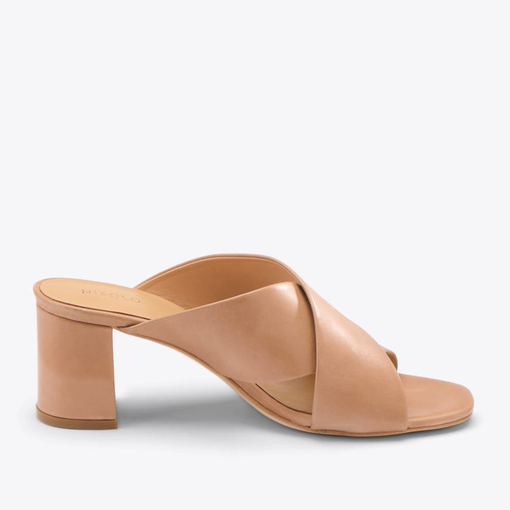 Carina Cross Strap Mule - Almond