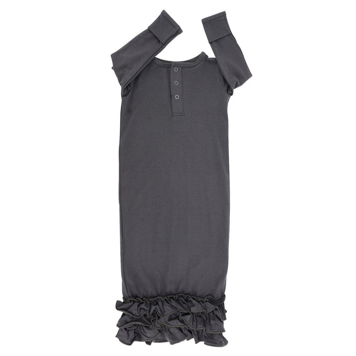 Ruffle Gown - Charcoal Black