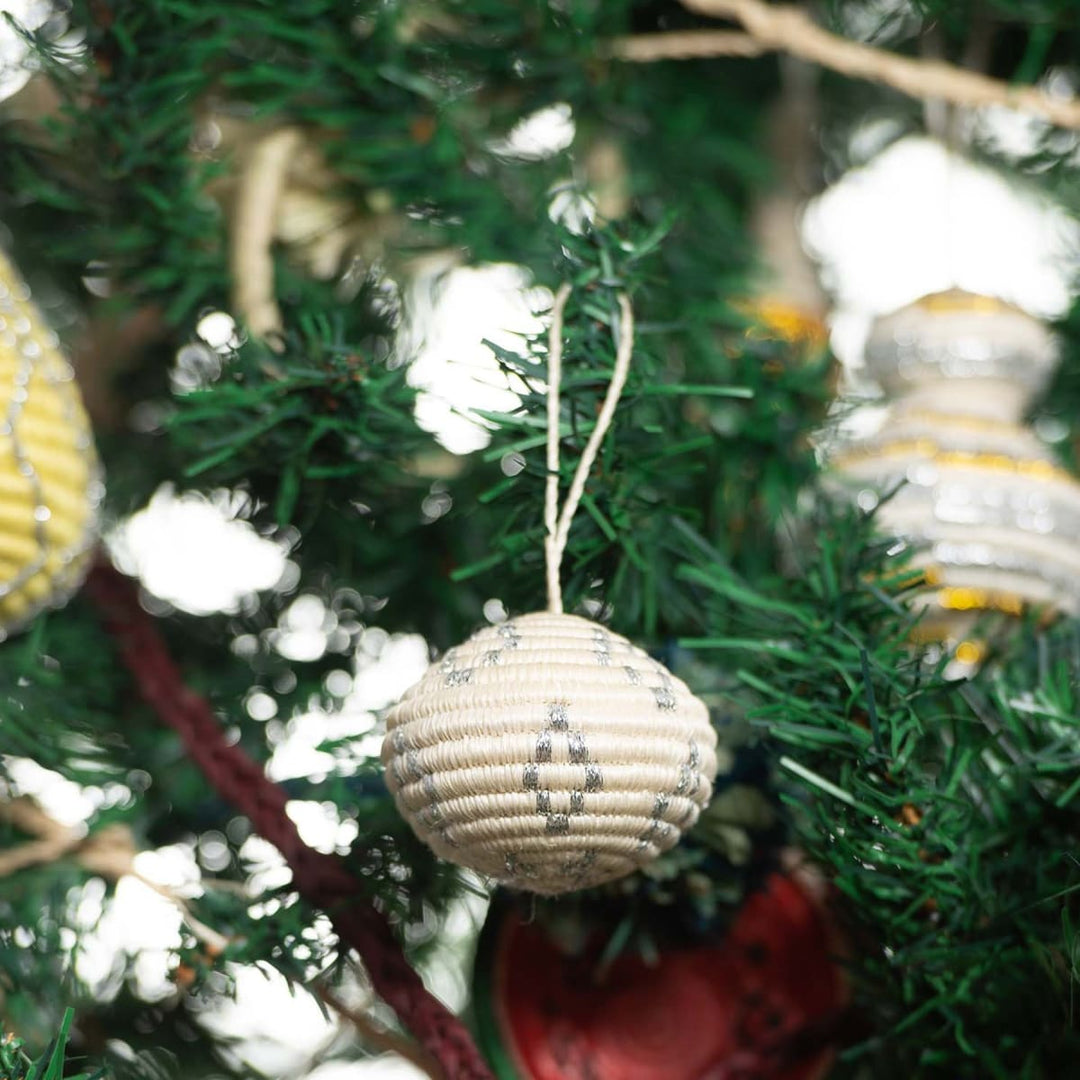 Silver Globe Ornament