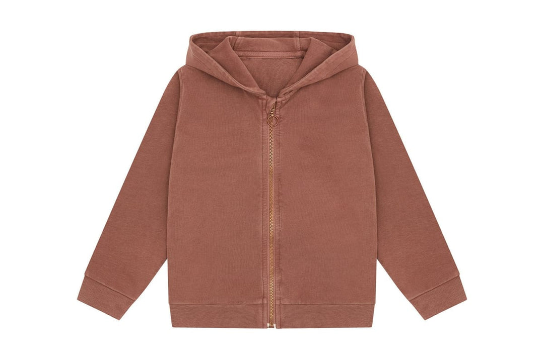 Organic Cotton Zip Up Hoodie - Clay Pink - Beetroot Plant Dye