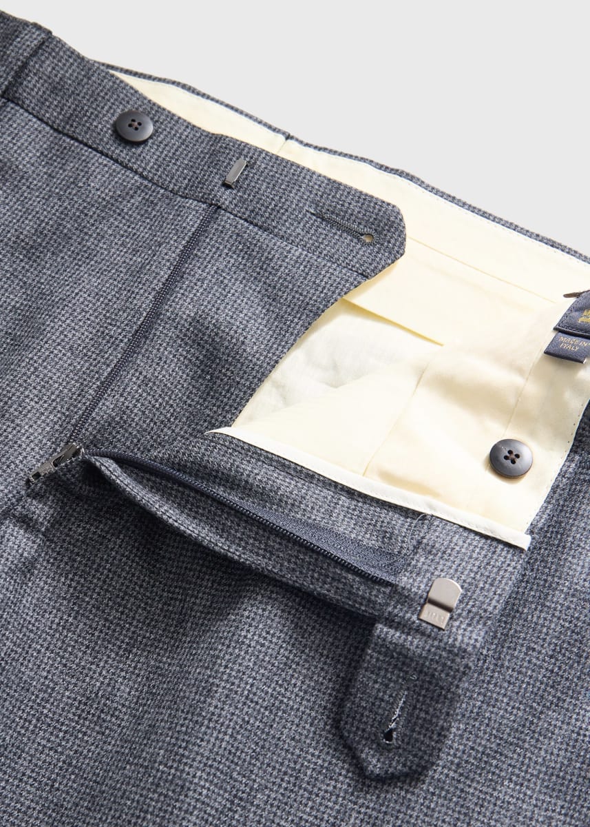 Mini Tooth Wool Trouser - Grey