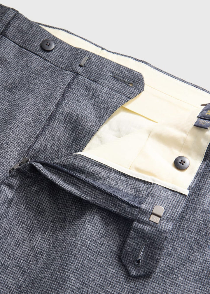 Mini Tooth Wool Trouser - Grey