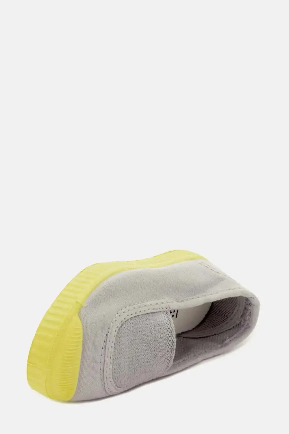 Slip-on vegan baby sneakers - Soft grey yellow
