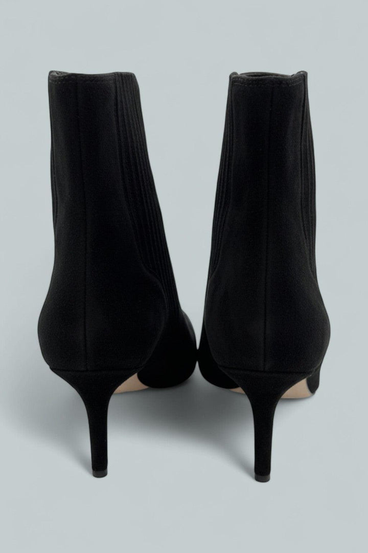 Lisa 70 Mid-Heel Suede Ankle Boots - Black