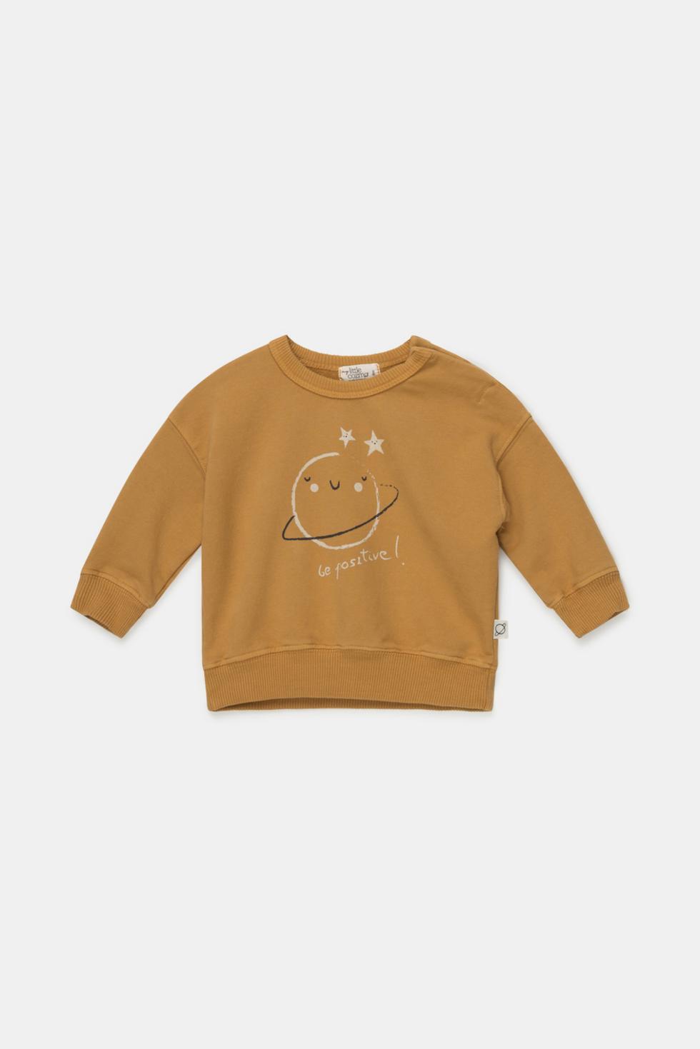 Organic baby print sweatshirt - Mustard