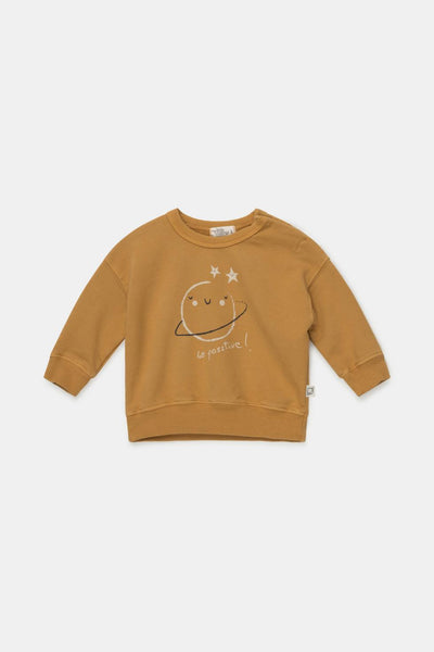 Organic baby print sweatshirt - Mustard