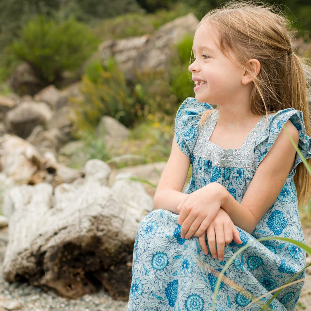 Girls Square Neck Everly Dress - Jaipur