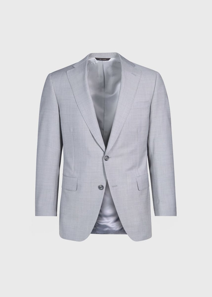 Textured Solid Wool Suit - Light Grey
