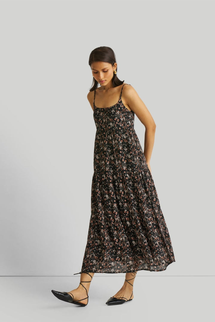 Strappy Tiered Maxi Dress - Wildflower Waltz