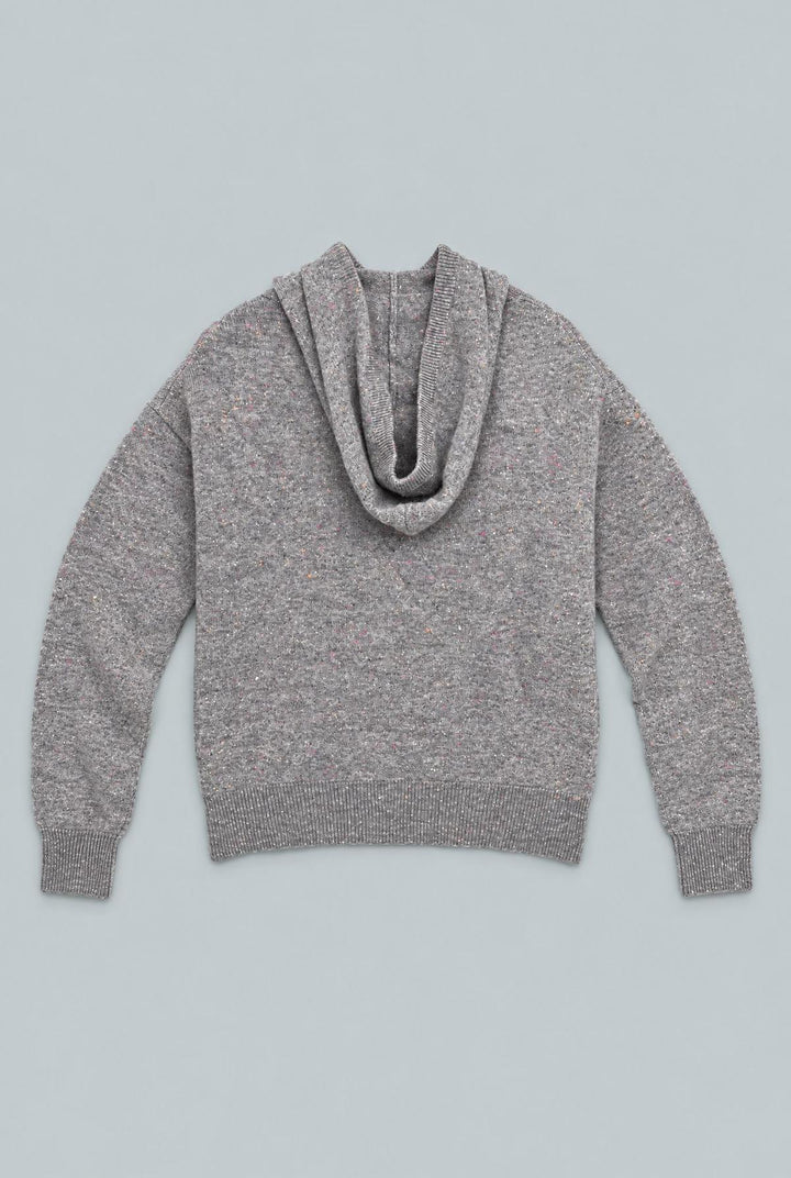 Nellie Cashmere Hoodie - Gray Donegal