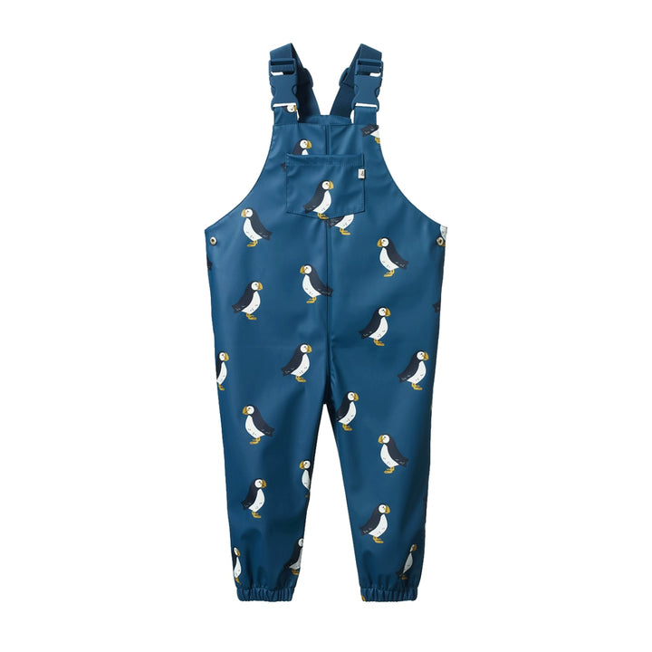 Splash Overalls - Puffin Teal Print