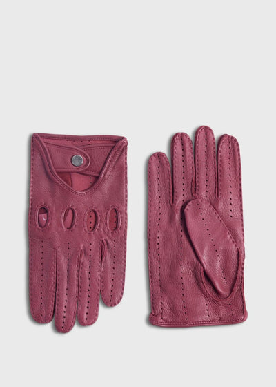 Deerskin Leather Driving Glove - Wine