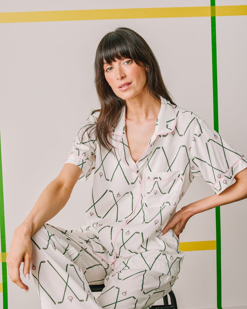 Birdie Pajama Pants Set - Green
