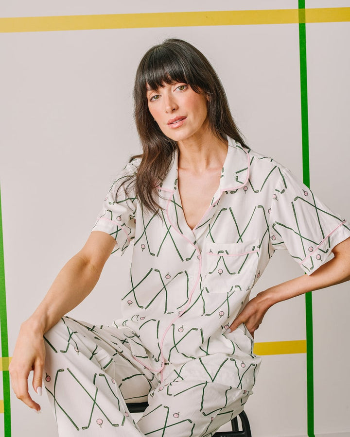 Birdie Pajama Pants Set - Green