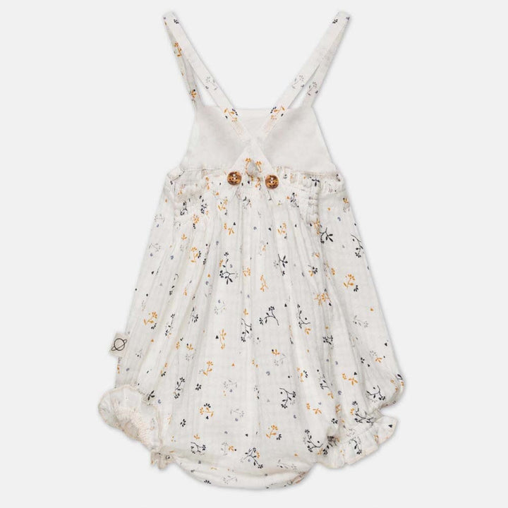 Muslin Floral Baby Romper - Ivory One Pieces My Little Cozmo 