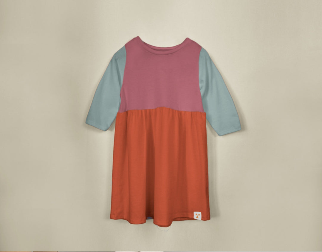 Two-Tone Organic Cotton Jersey Dress - Soho