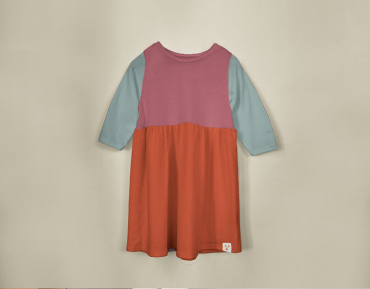 Two-Tone Organic Cotton Jersey Dress - Soho