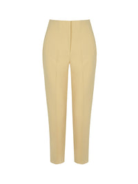Pleated High-Waisted Pants - Yellow