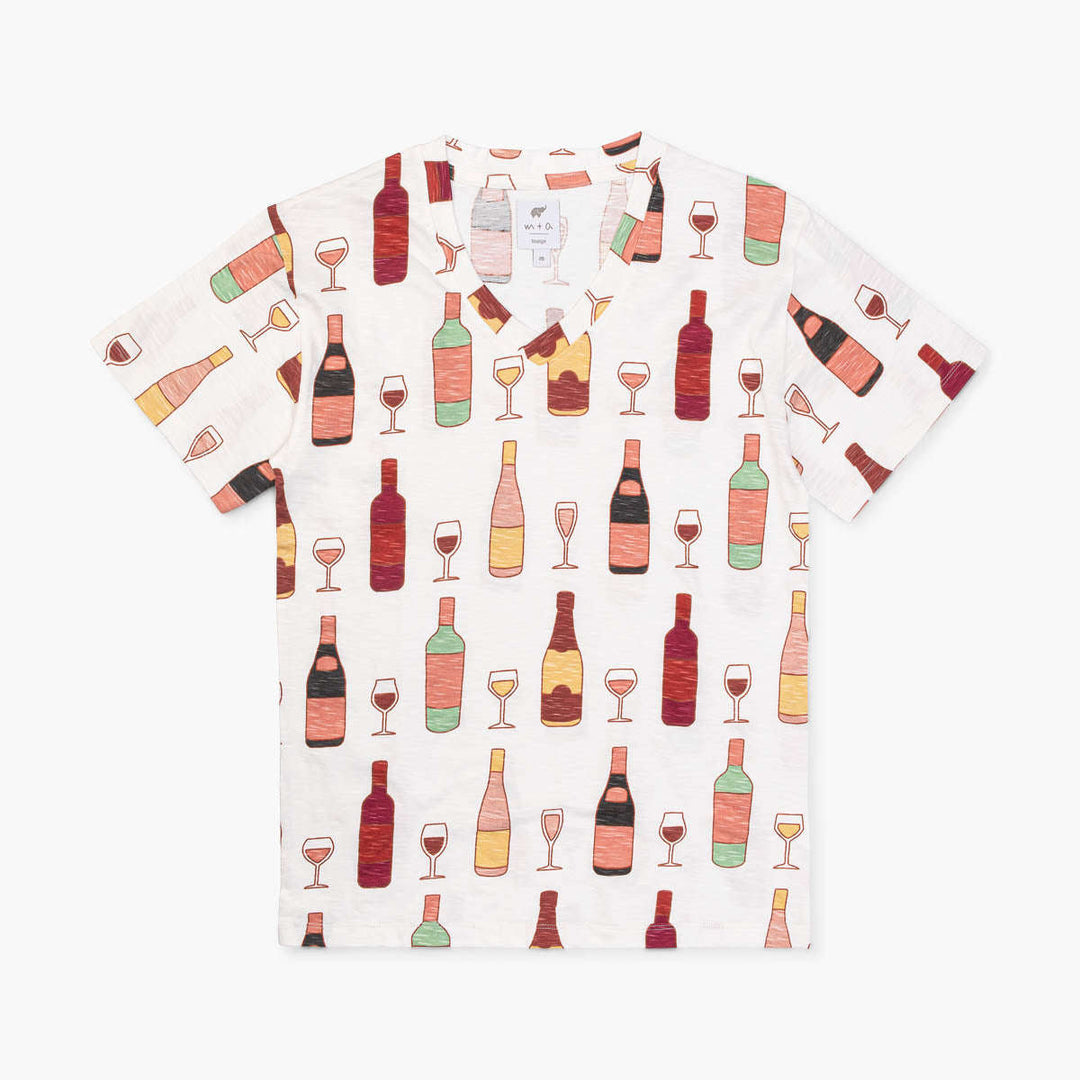 Adult V-Neck Tee - Wine Night