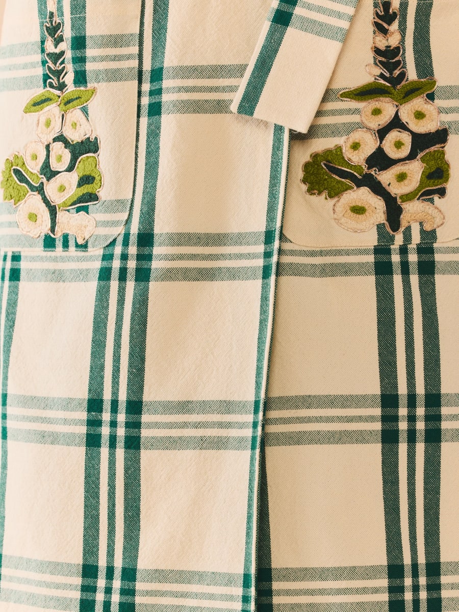 Melly Jacket x McKenzie DePinto - Cream Green Plaid With Larsen Floral