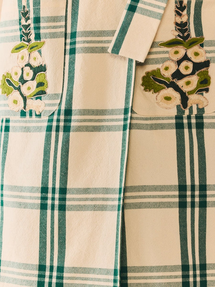 Melly Jacket x McKenzie DePinto - Cream Green Plaid With Larsen Floral
