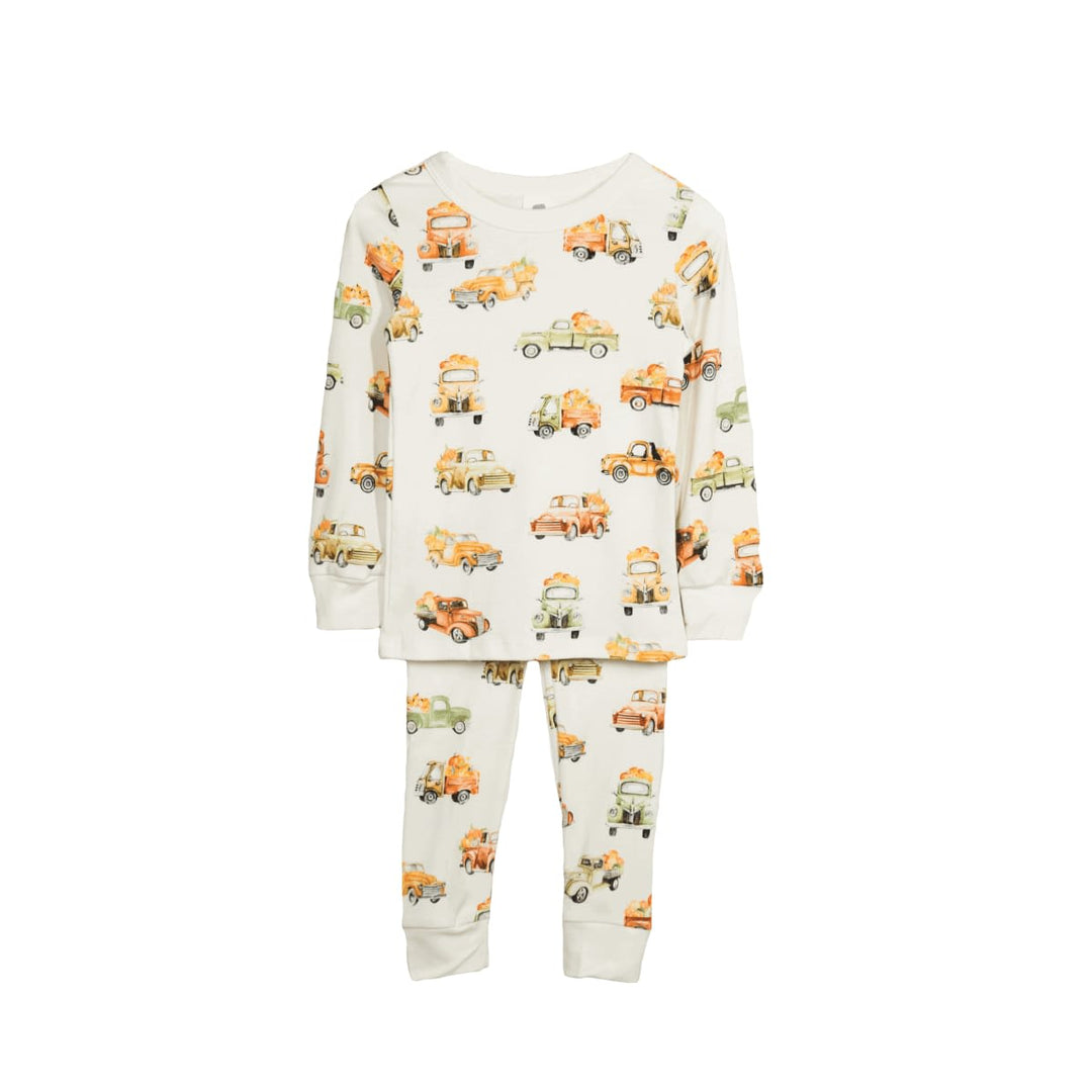 Long John Pajama Set - Pumpkin Trucks