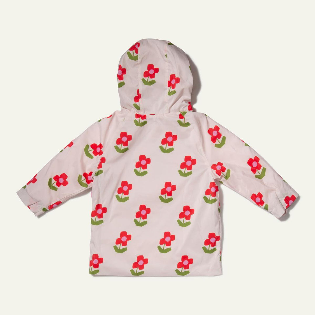 Recycled Fabric Flower Baby Raincoat - Pink Petal Floral