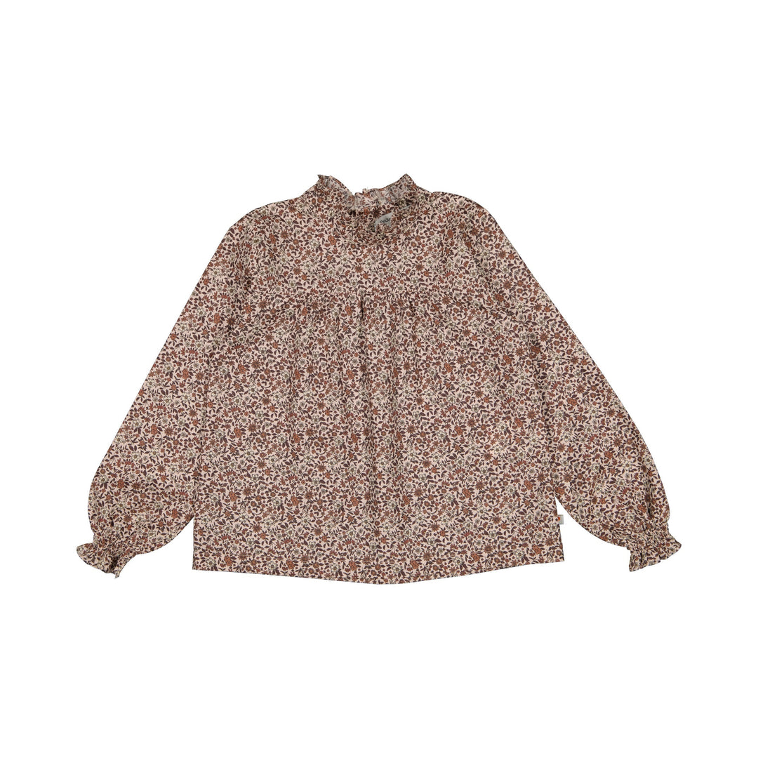 Margaret Floral Blouse - Brick Flowers