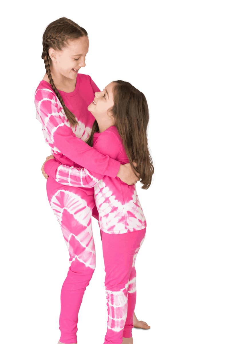 Long John Pajama Set - Fuchsia Tie Dye
