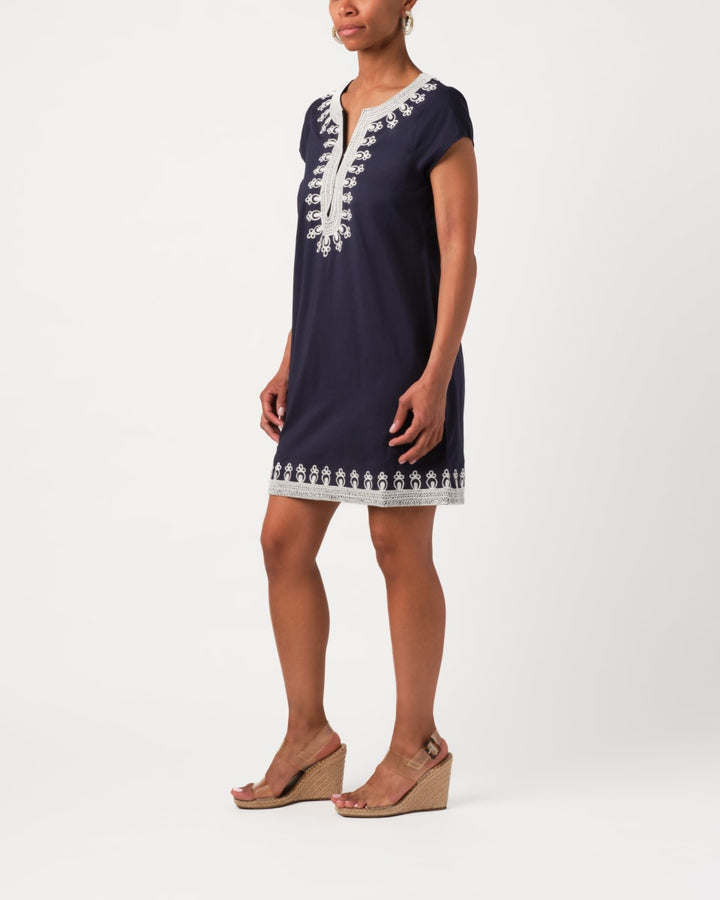 Rowena Tunic - Navy/White