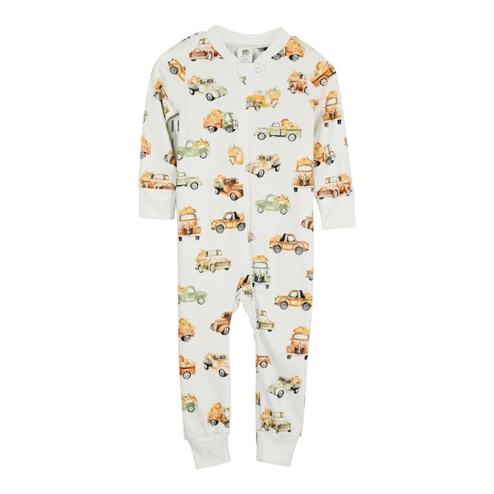 Full Zip Footless Pajamas - Pumpkin Trucks