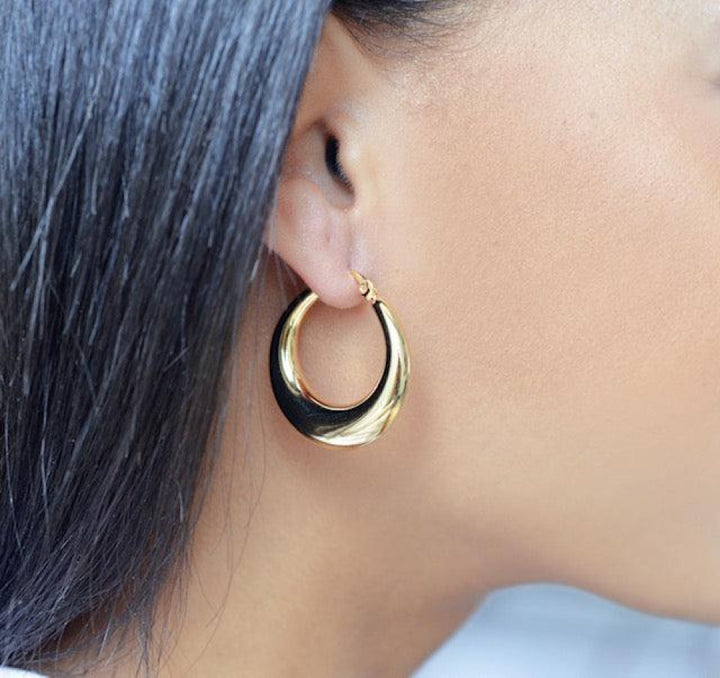 Ultimate Gold Hoop Earrings - Gold - One Size - Earrings